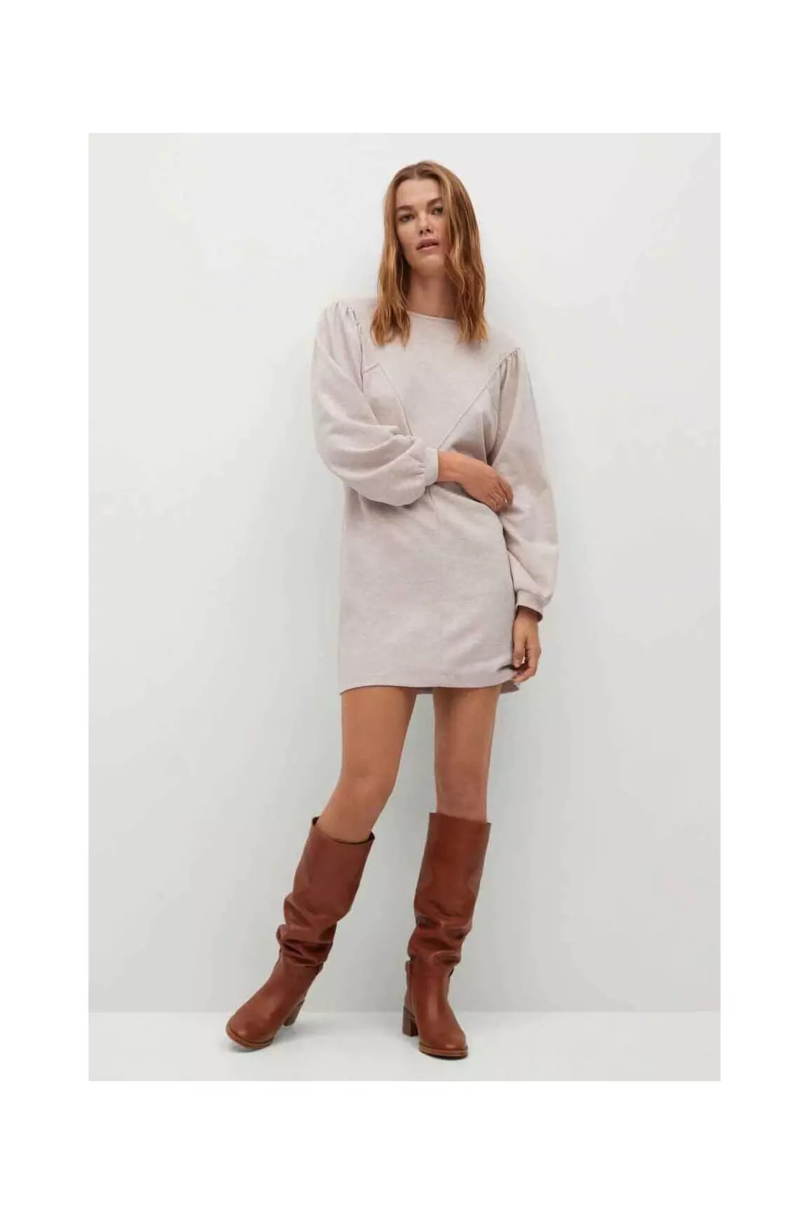 Mango Robes Mi Longues Femme couleur marron