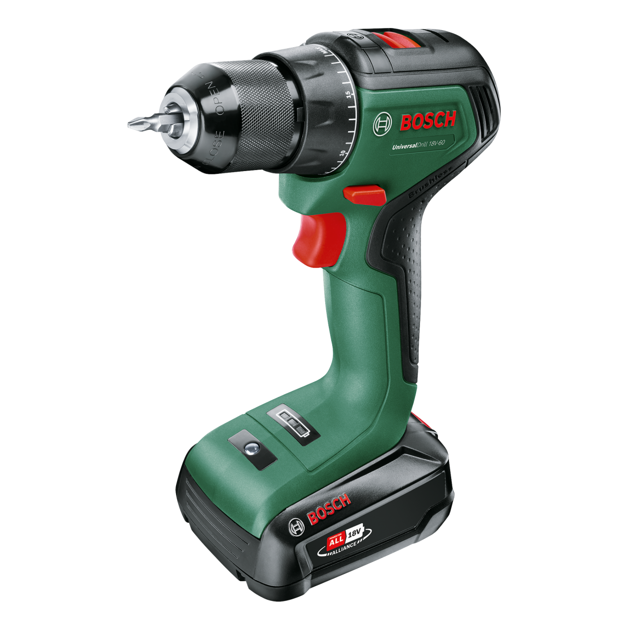 UniversalDrill 18V-60 - 1 x 2,0-Ah-Akku | Ladegerät