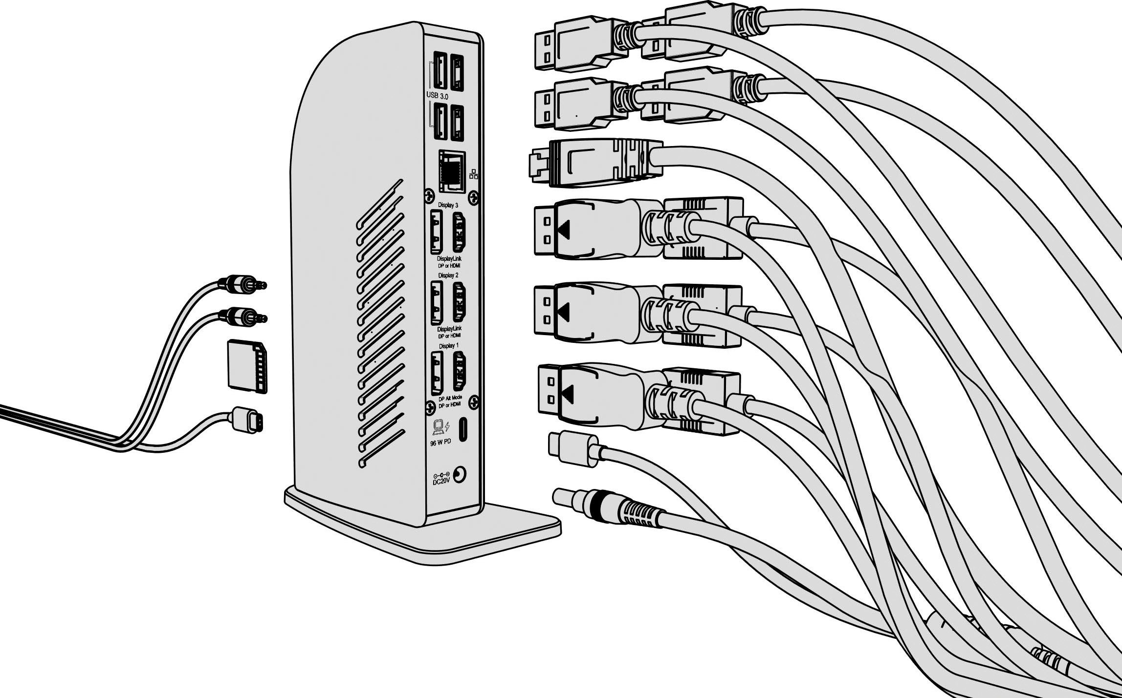 ICY BOX Laptop-Dockingstation ICY BOX USB Type-C DockingStation, mit dreifacher Videoausgabe