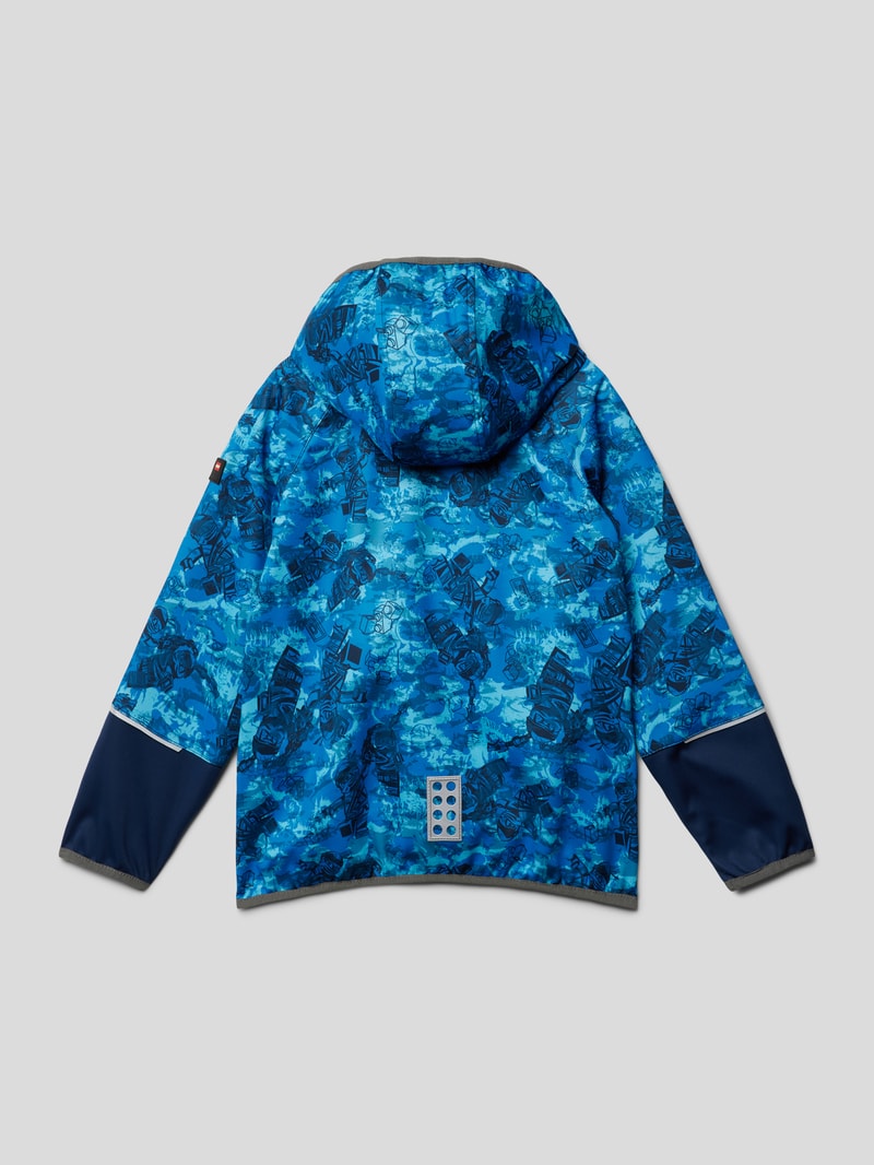 Jacke mit Motiv-Print Modell 'STORM' in marineblau