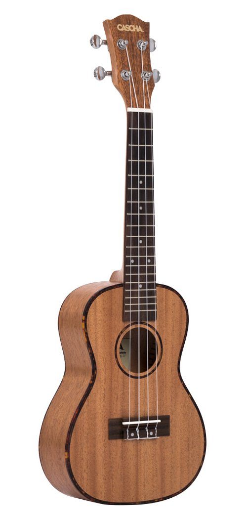 Cascha Ukulele Premium Mahagoni, Bundle, komplett mit Tasche, Buch und Plektren
