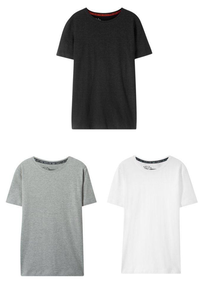 Jungen Basic T-Shirt aus Bio-Baumwolle (3er Pack)