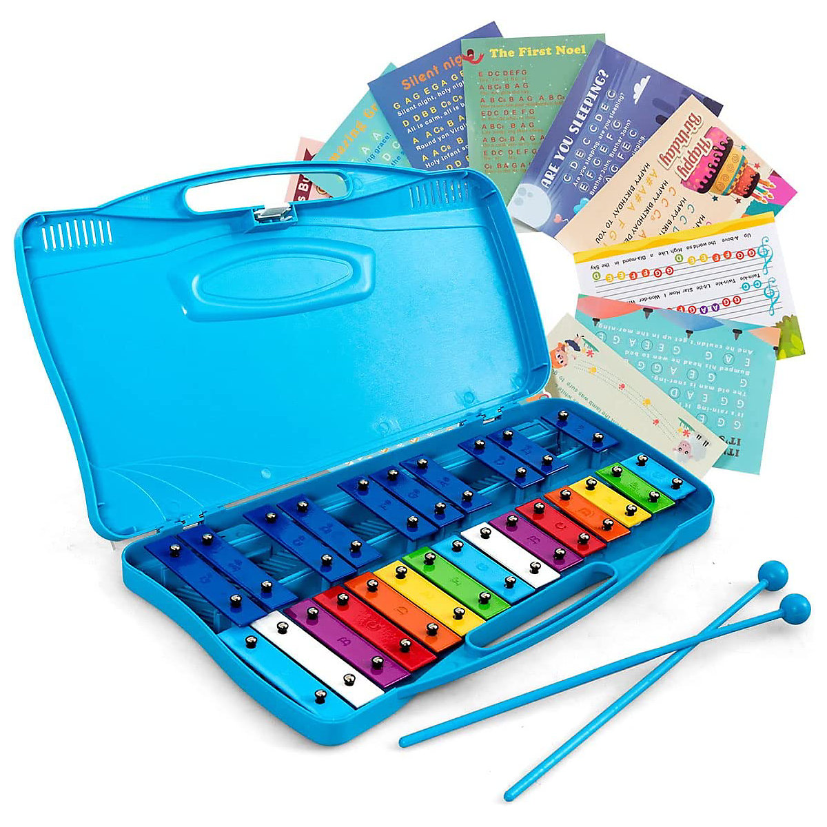 Xylophon Set 25 Noten Glockenspiel mit 12 Alphabet-Noteblatt