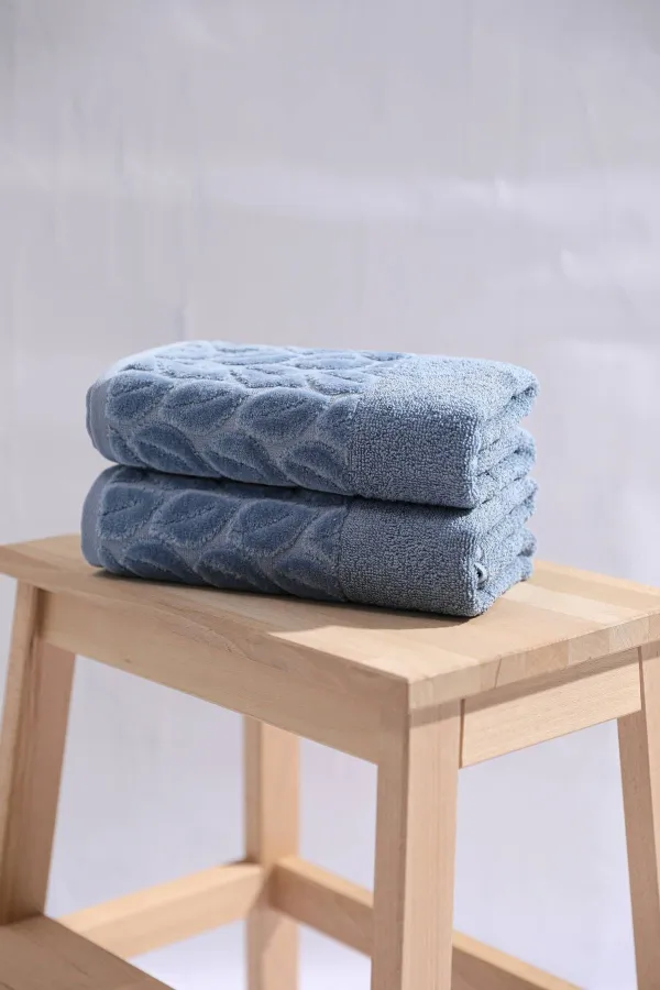 FAVORA  Nurpak Hazal 2er-Pack Handtücher 50x90 - Blau
