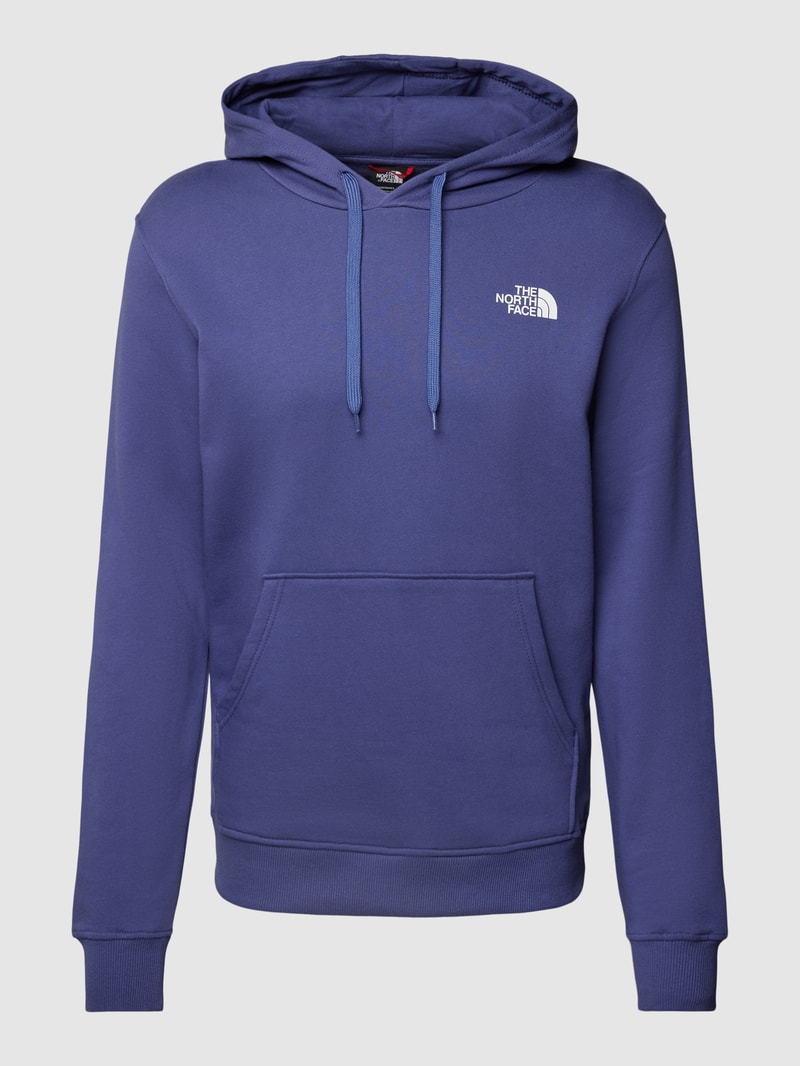 Hoodie mit Label-Print Modell 'Simple Dome' in blau
