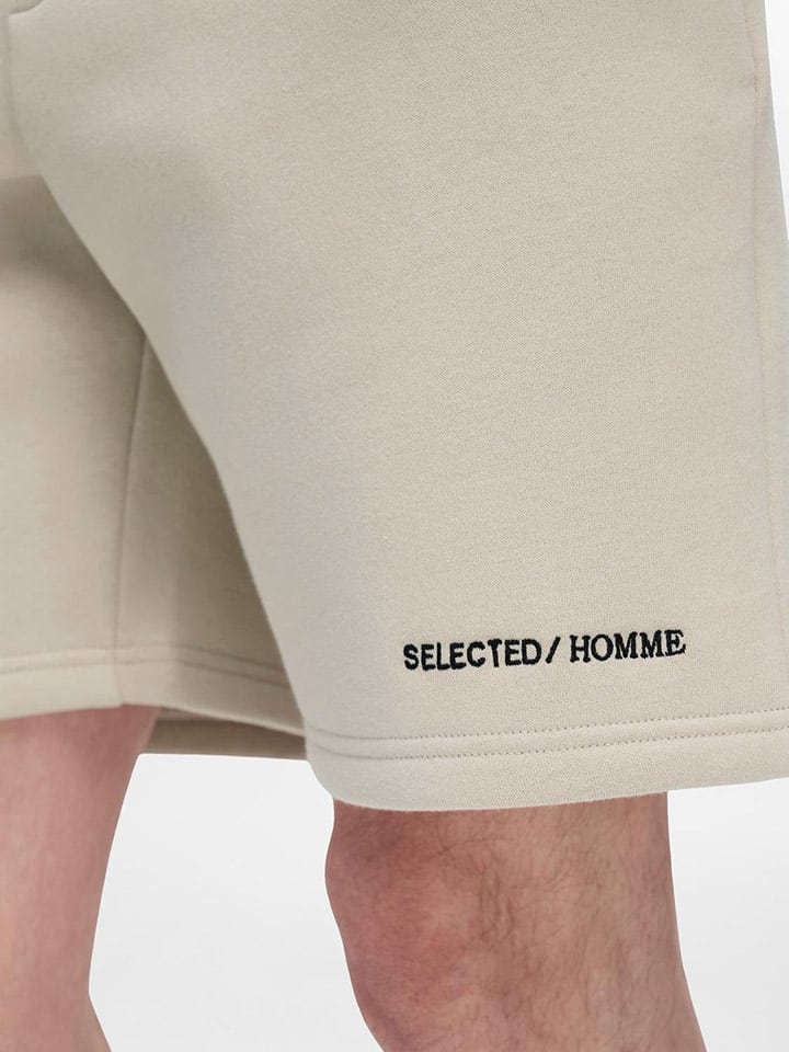 SELECTED HOMME Sweatshorts in Creme günstig kaufen