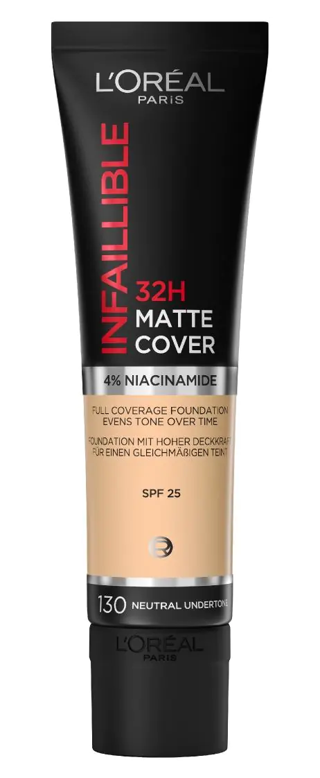 L'Oréal Paris Infaillible 24H Matt Cover Foundation makiažo pagrindas, 130 True Beige