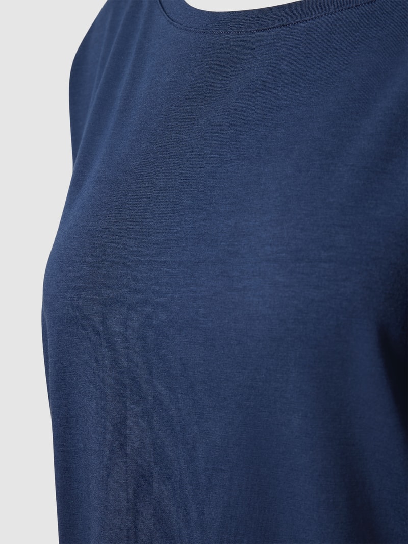 Pyjama-Oberteil mit U-Boot-Ausschnitt in marineblau