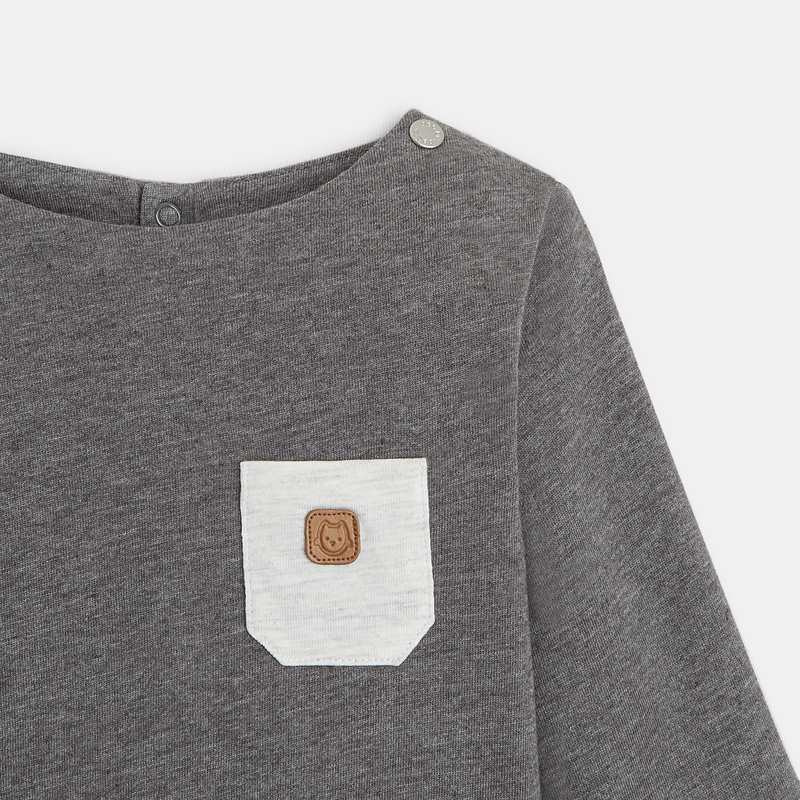 T-shirt maille uni (lot de 3) gris bébé garçon