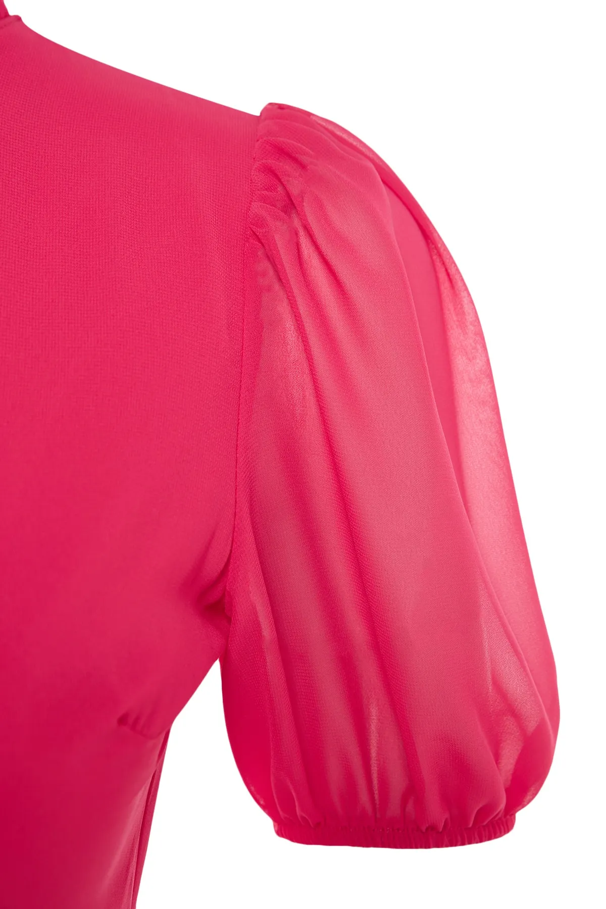 Trendyol Collection  Gewebtes Kleid mit Volant in Fuchsia TWOSS23EL00520