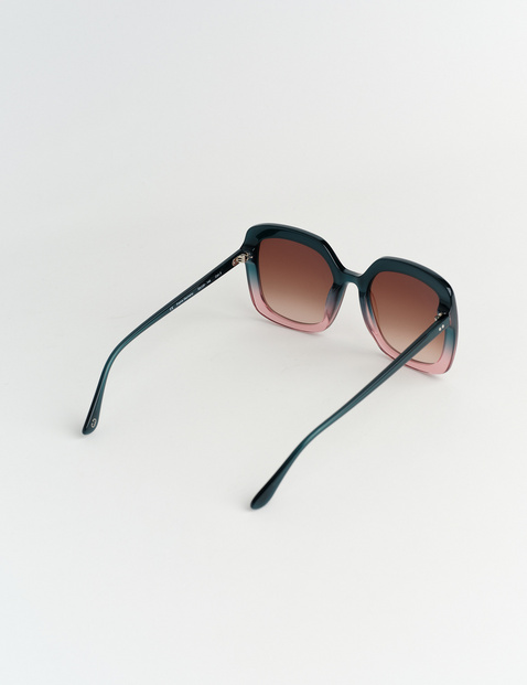 Kastige Sonnenbrille mit Dégradé-Optik