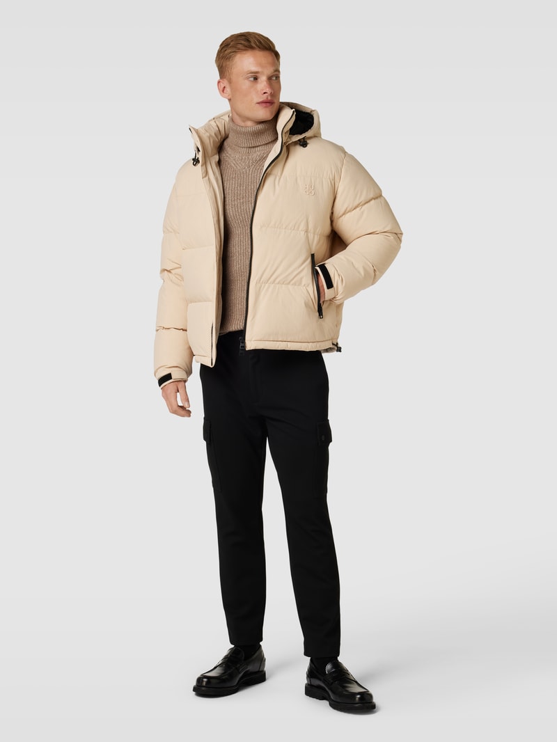 Daunenjacke mit Reißverschluss Modell 'BIRONTO' in beige