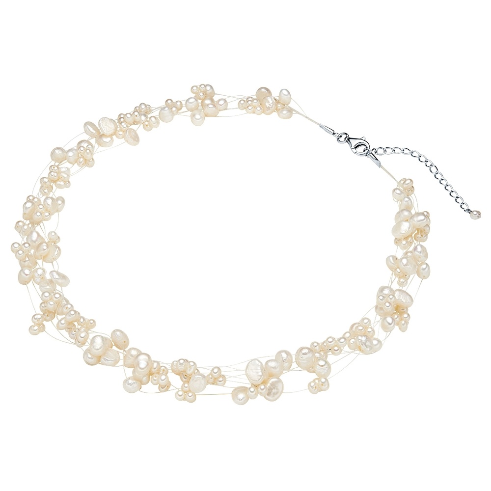 Valero Pearls Collier de perles Perle de culture d'eau douce Perle de culture d'eau douce en Bl collier
