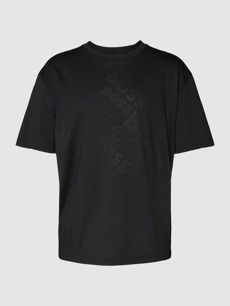 T-Shirt mit Label-Print in schwarz
