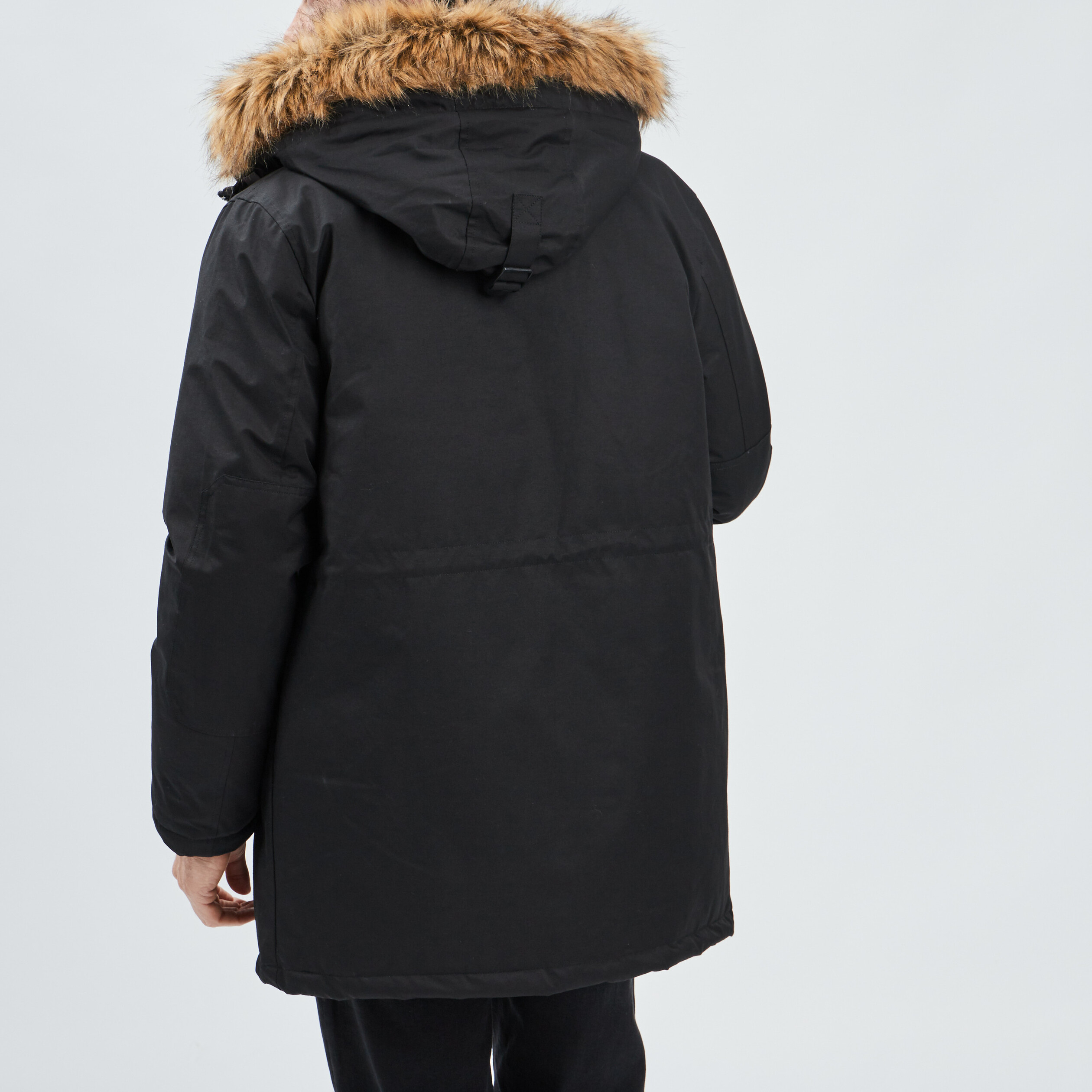 Parka droite à capuche noir homme | La Halle