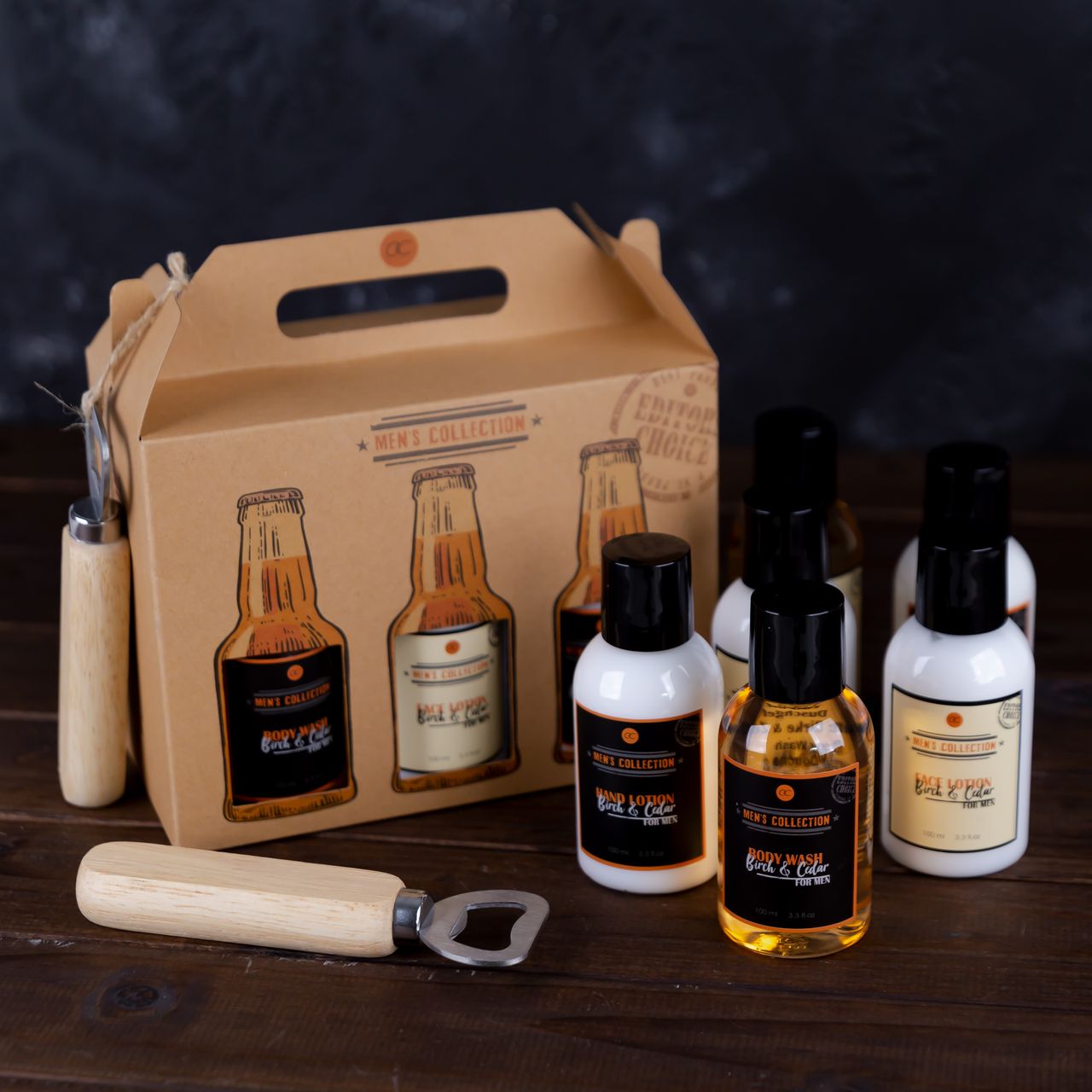 accentra Geschenkset MEN'S COLLECTION in Sixpack Geschenkbox aus Kraftpapier
