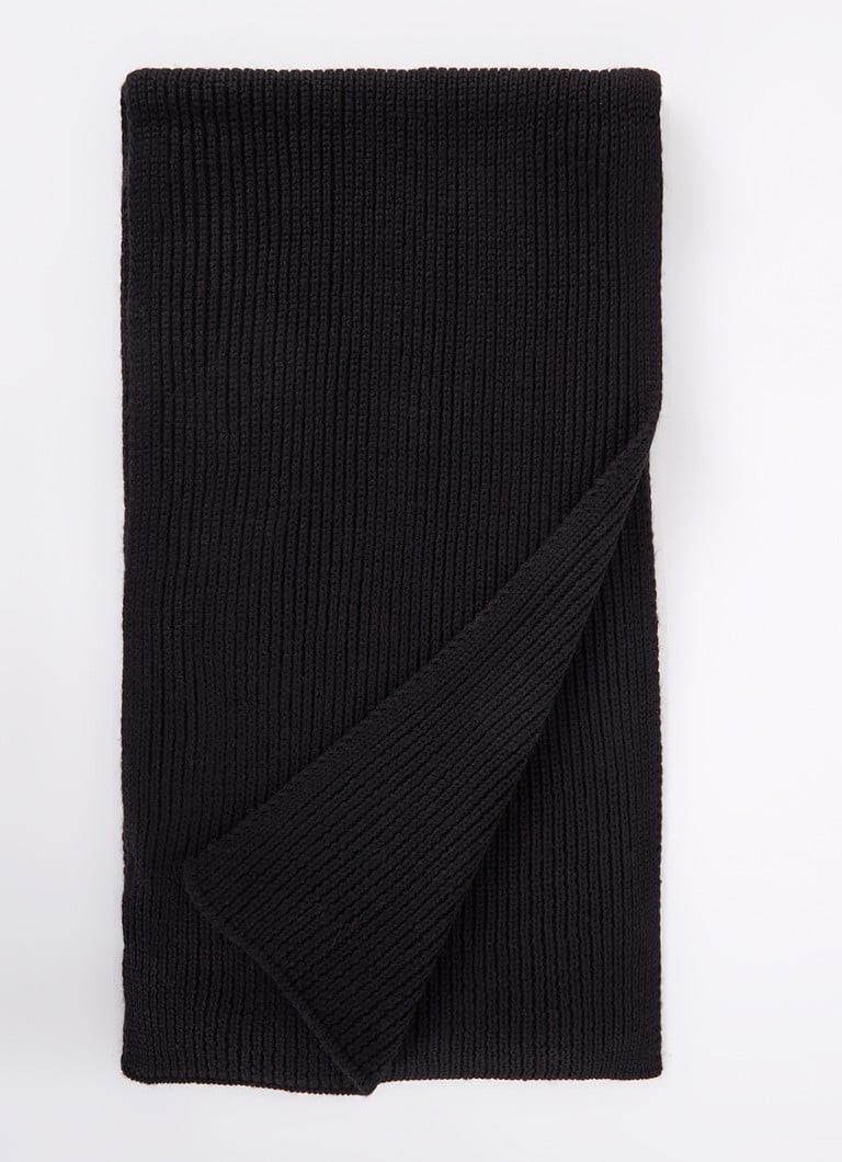 Emporio Armani Rib-knit scarf in wool blend 185 x 30 cm