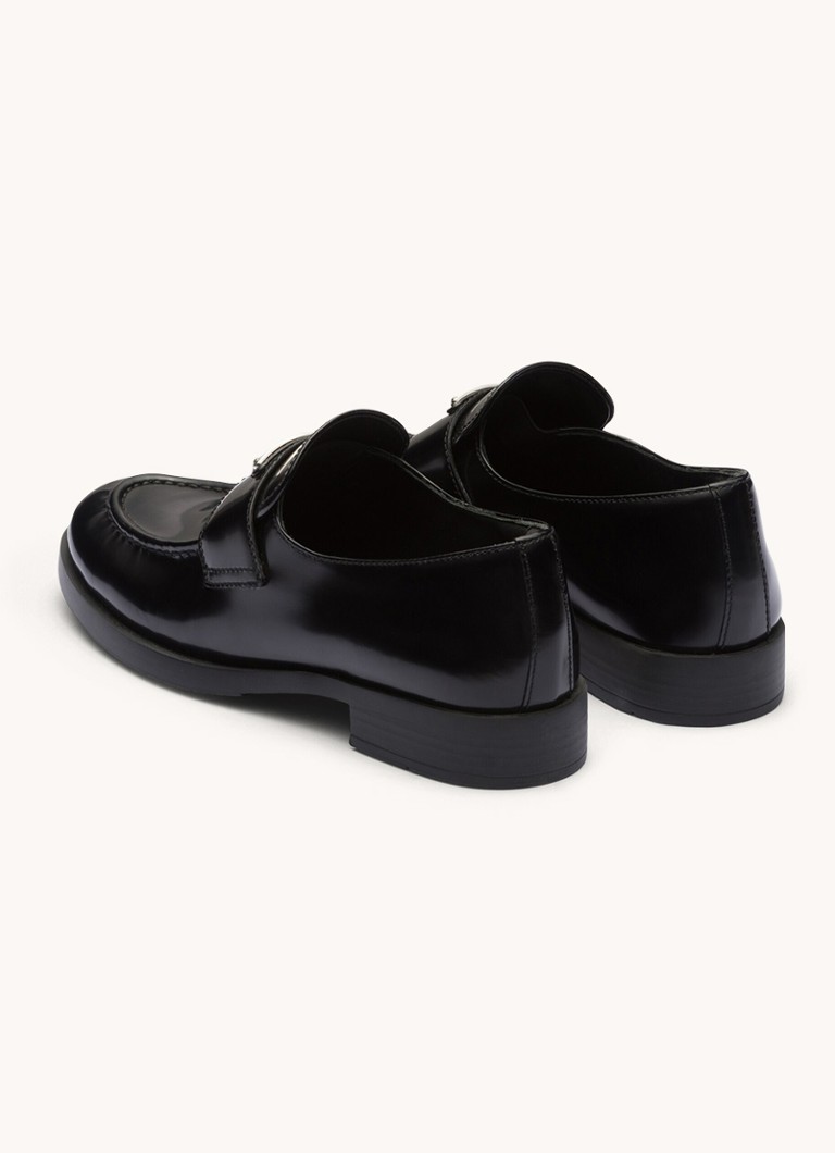 Mocassins Prada de couro com logotipo