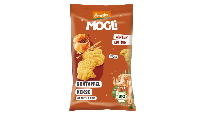 MOGLI Bio Bratapfel Kekse mit Apfel und Zimt 50 g