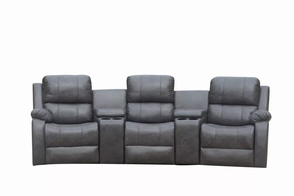 Happy Home Happy Home Home-Cinema 3-Sitzer Polstergarnitur grau
