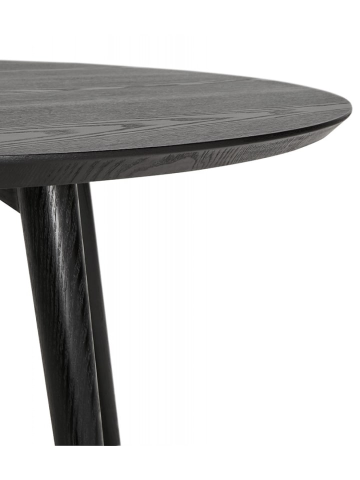 KADIMA DESIGN Runder Esstisch aus schwarzem Eschenholz | Zeitloses Design in Schwarz günstig kaufen onesize