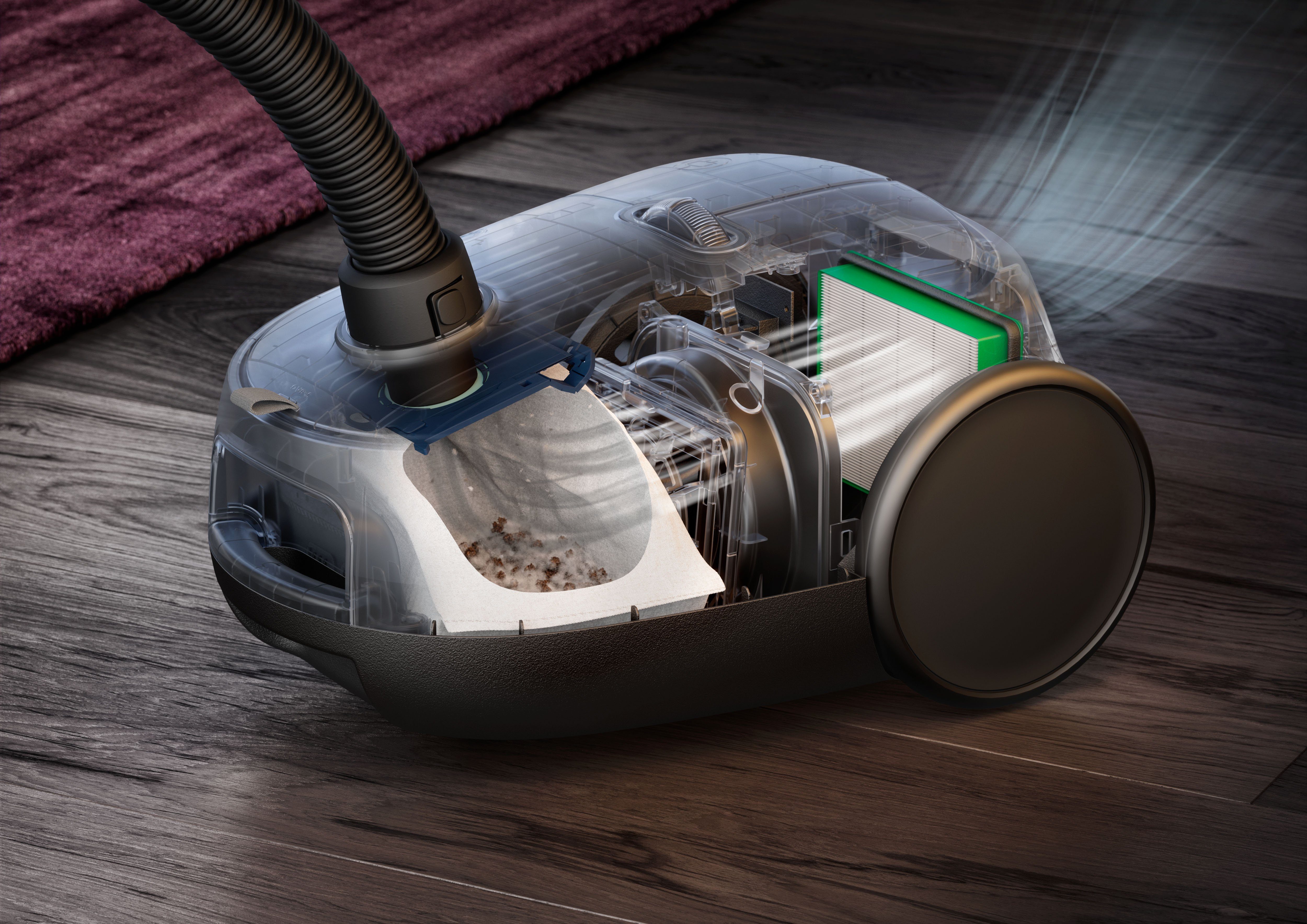 AEG Bodenstaubsauger CLEAN 6000 (AB61C2DB), 850 W, mit Beutel, hohe Saugleistung, inkl. Zusatzdüsen, 50 % Recyclingkunststoff