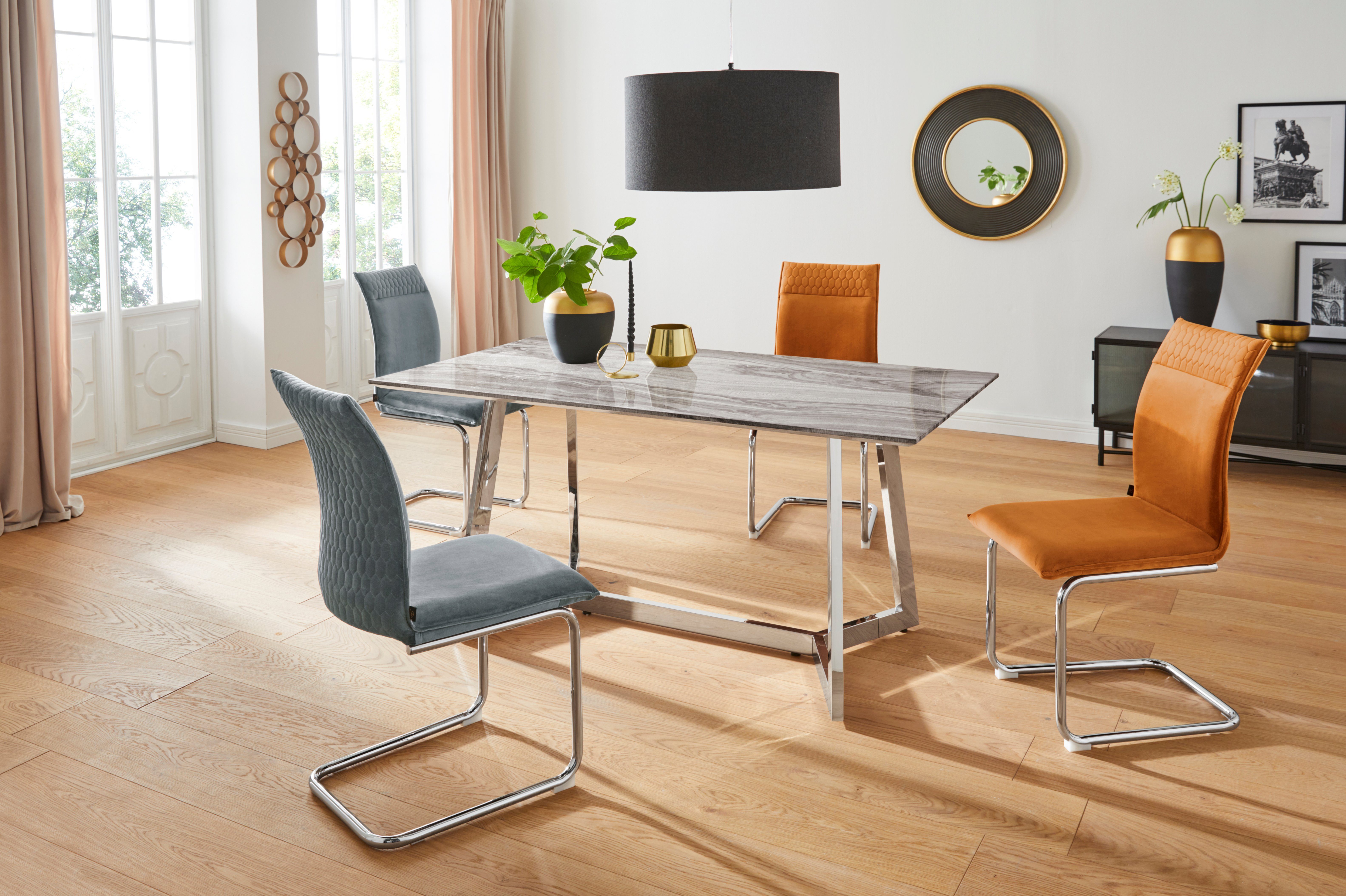 Leonique Freischwinger Deorwine (2 St), im 2er Set erhältlich, mit verchromten Metallbeinen, Sitzhöhe 47 cm