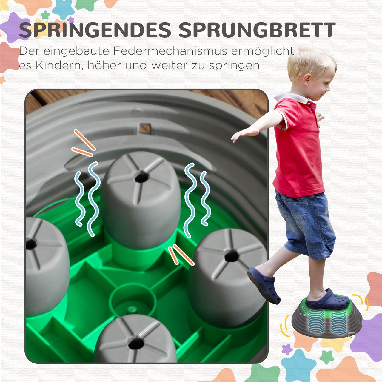 ZONEKIZ Flusssteine 11-tlg. Balanciersteine Stapelsteine für Kinder bis 80 kg