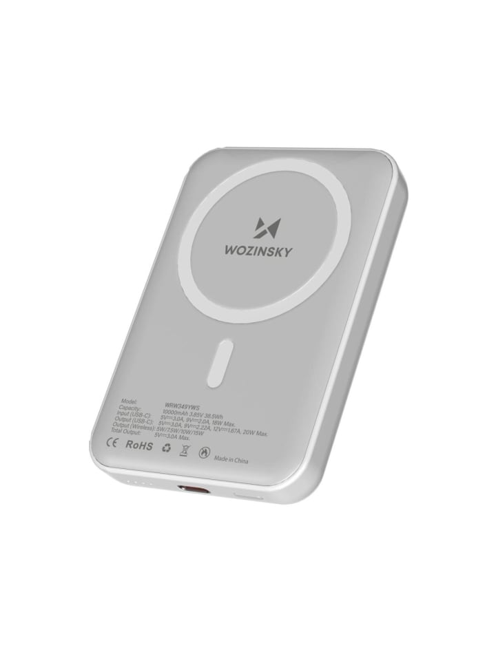 Wozinsky Wozinsky WRW349YWS Magnetische Powerbank, 10.000 mAh, Weiß in Weiß günstig kaufen onesize