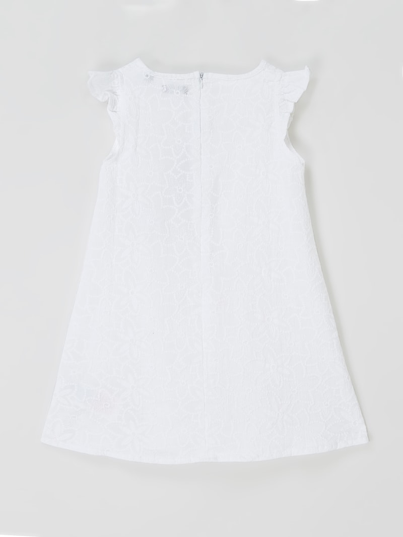 Kleid mit floraler Stickerei in weiß