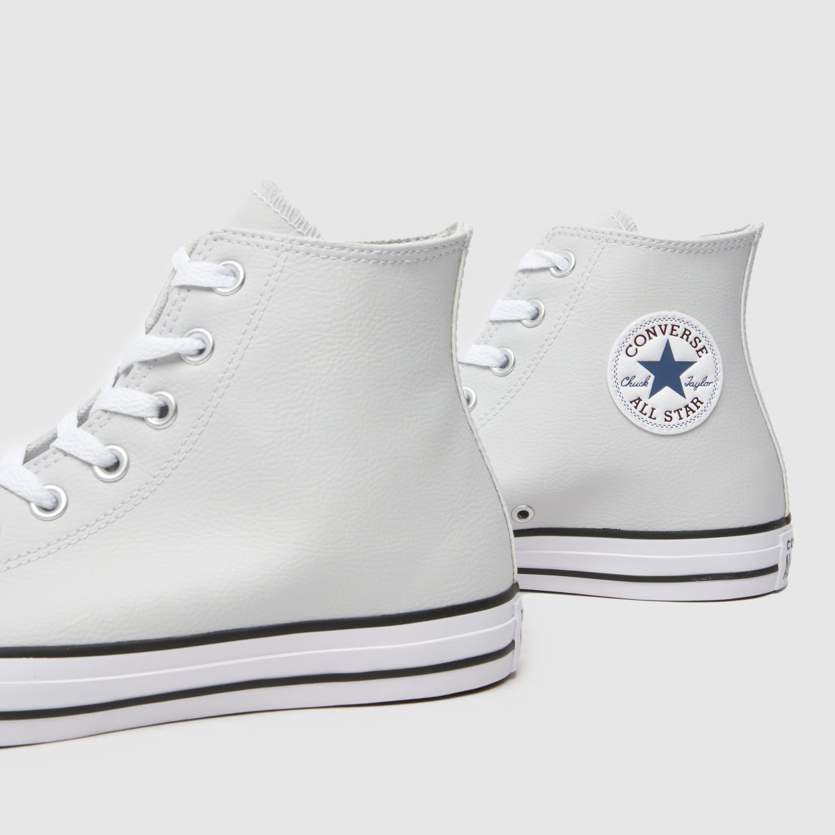 Converse – All Star – Ljusgrå sneakers i konstläder