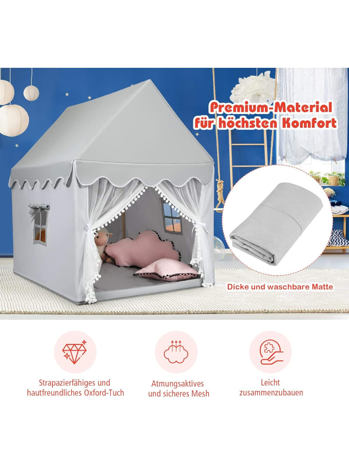 COSTWAY Spielhaus in Grau günstig kaufen 120 cm
