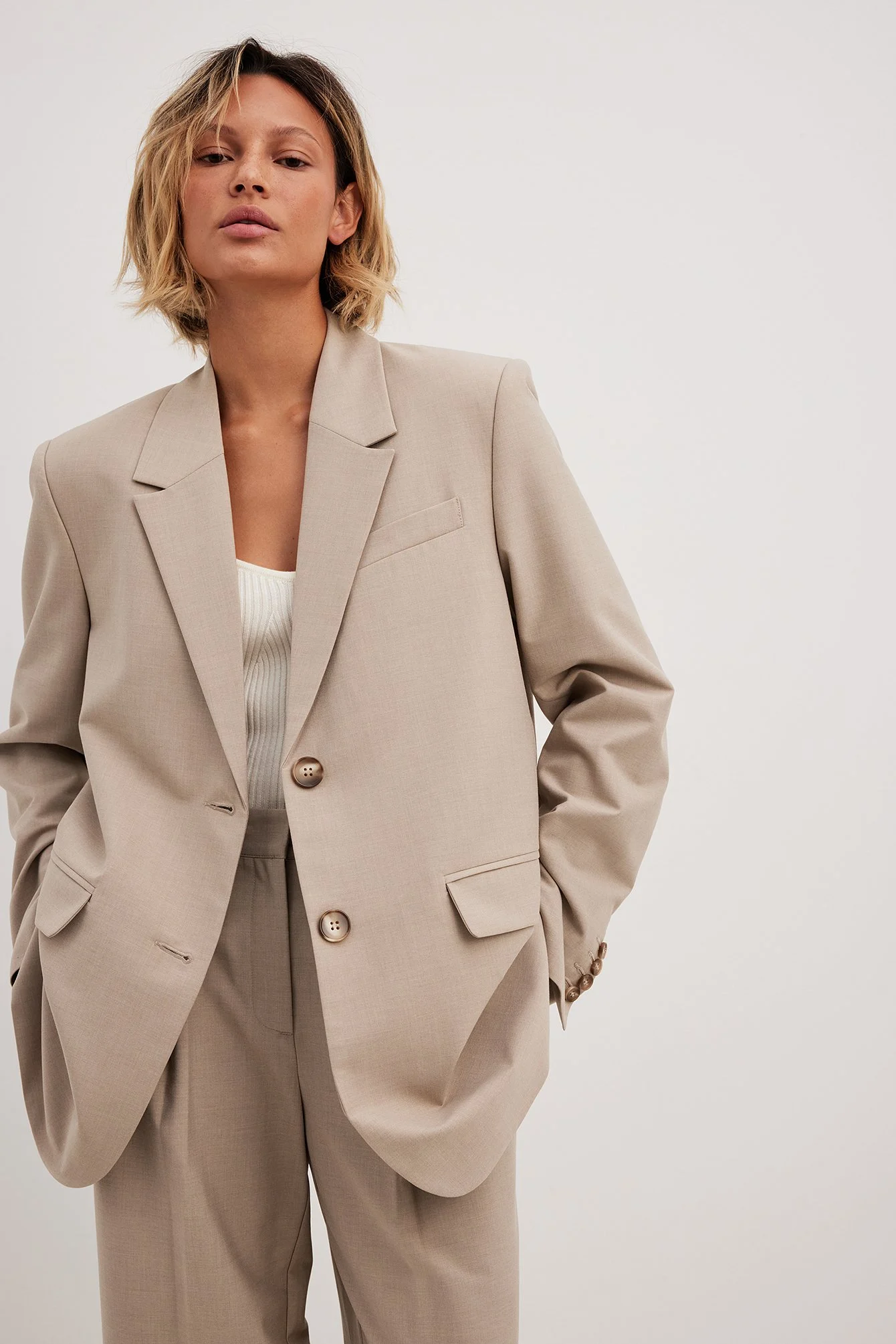 Oversize-Blazer aus Melange
