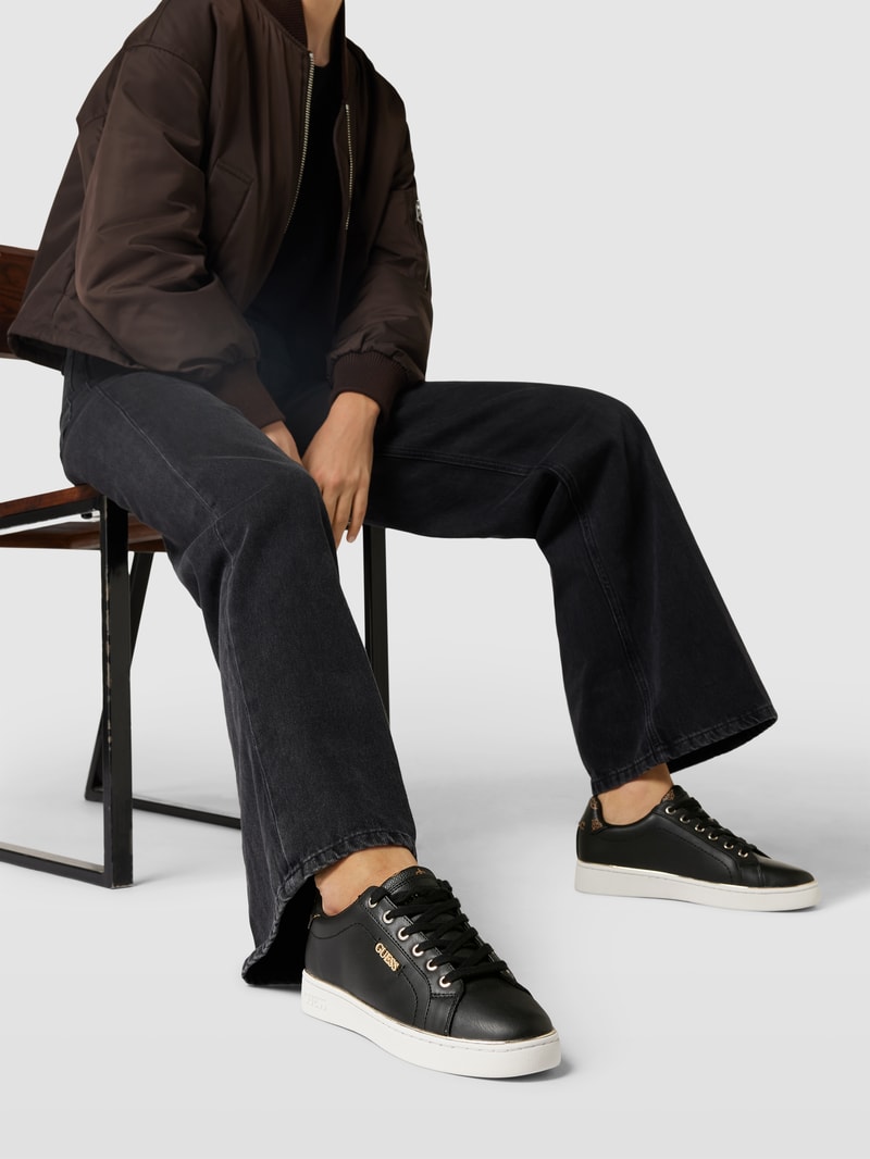 Sneaker mit Label-Print Modell 'Beckie' in schwarz