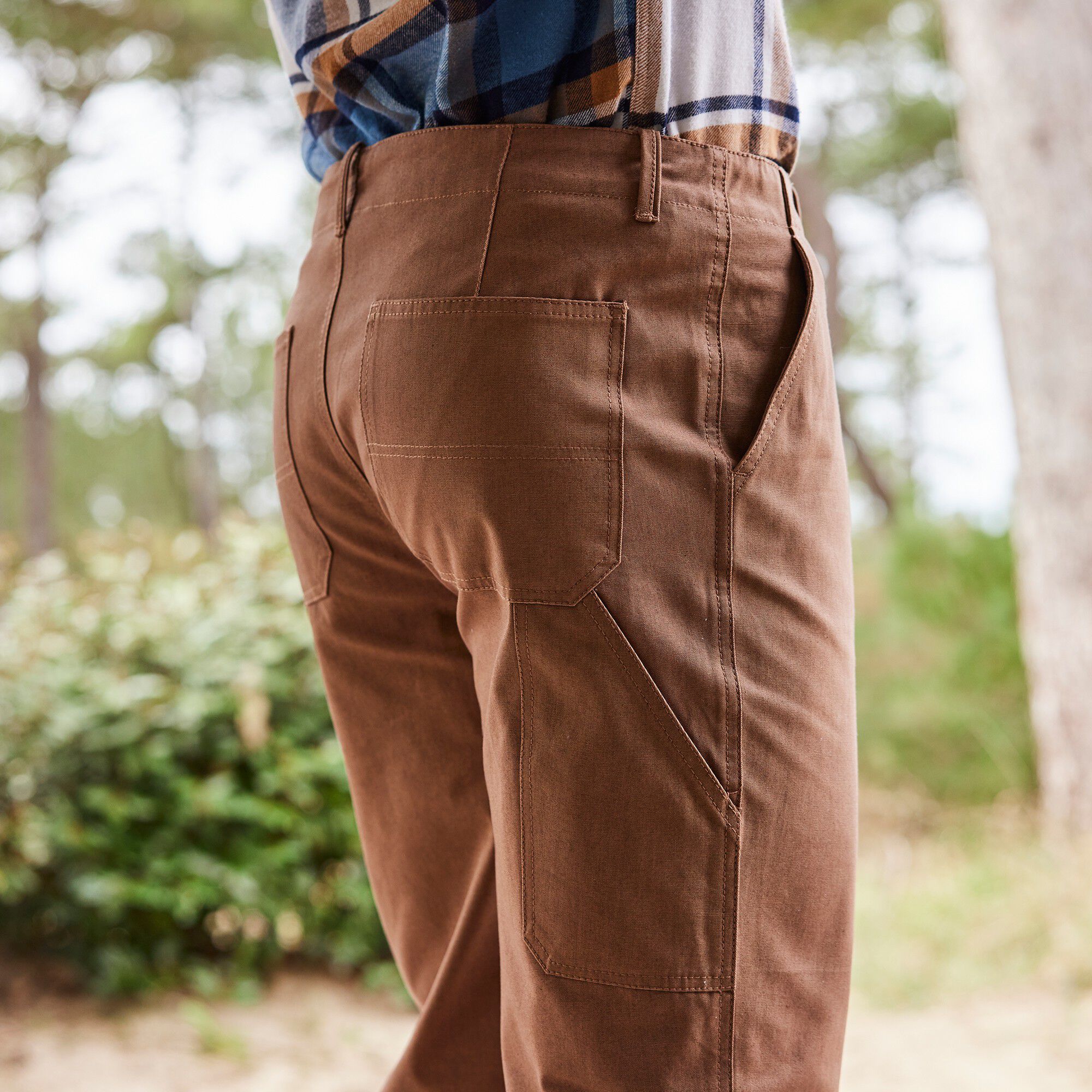 Pantalon charpentier en tissu bachette