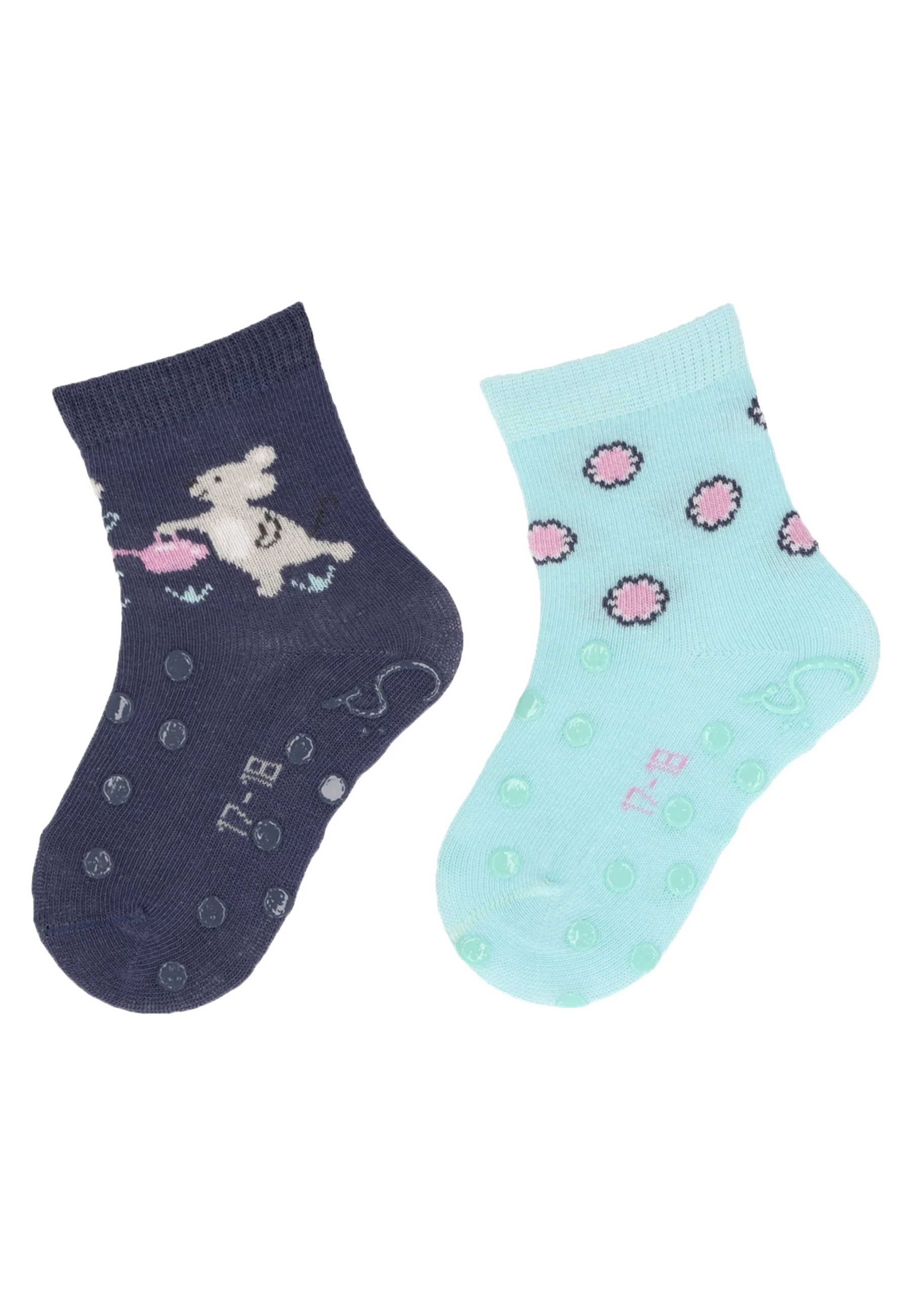 ABS Krabbelsocken im 2er Pack mit Motiv Maus