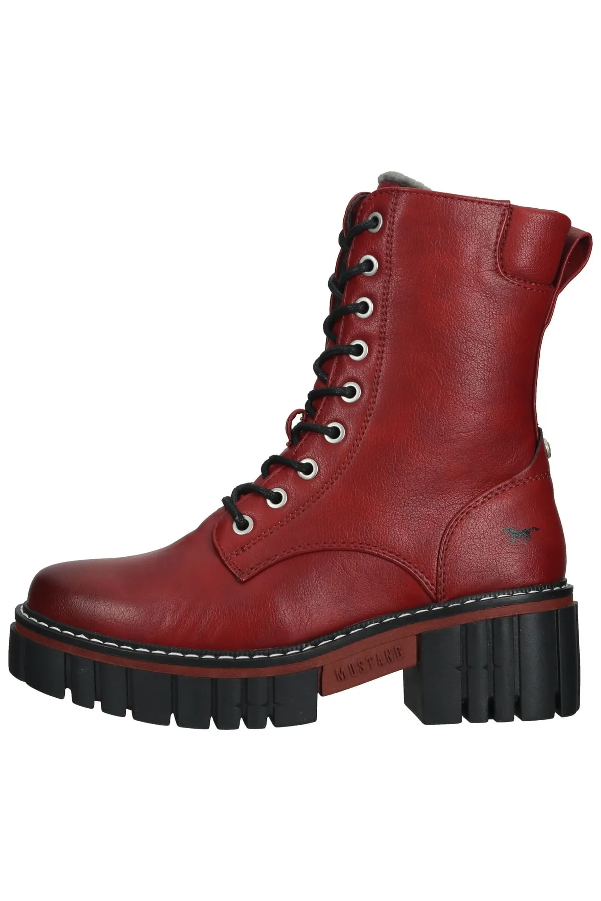 Mustang  Stiefelette - Rot - Blockabsatz