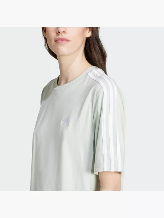 adidas Essentials 3-Streifen Single Jersey Boyfriend T-Shirt-Kleid