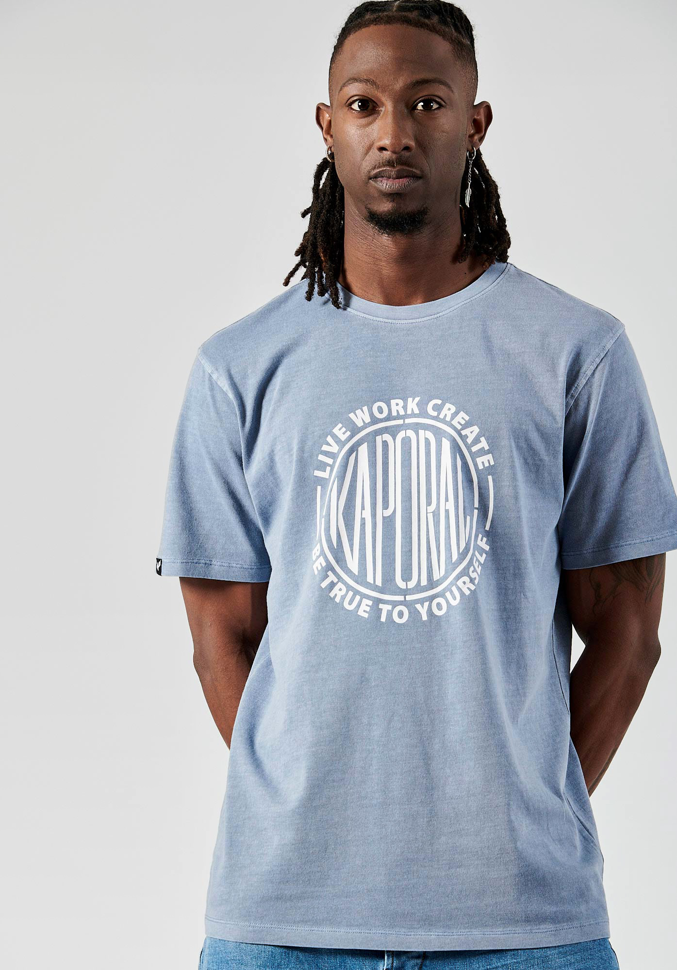 BOUNS  T-shirt bleu homme 100% coton