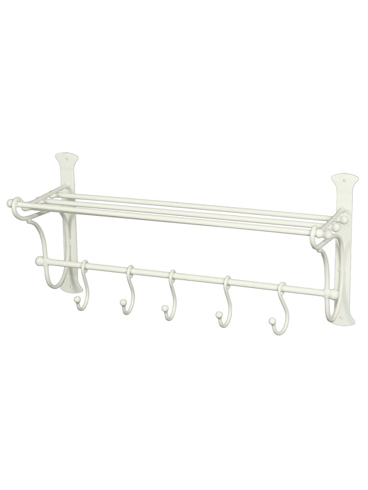 Ambiente Haus Eisen Garderobe Regal mit Haken in Weiß günstig kaufen onesize