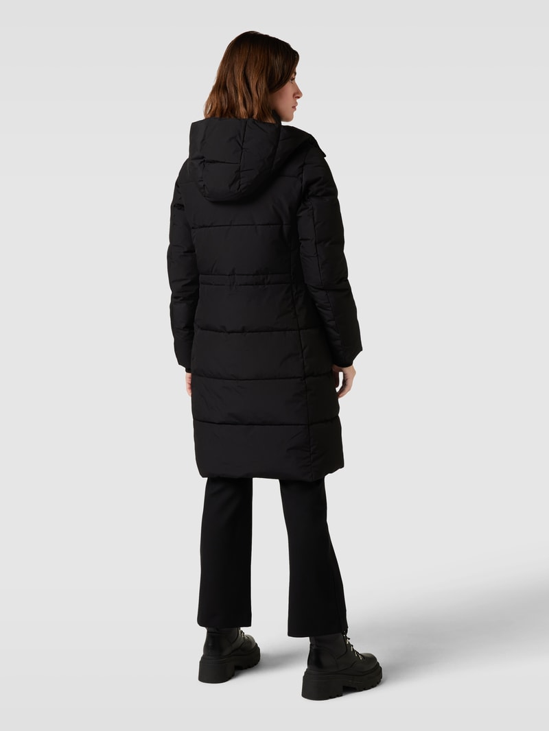Steppmantel mit Kapuze in schwarz