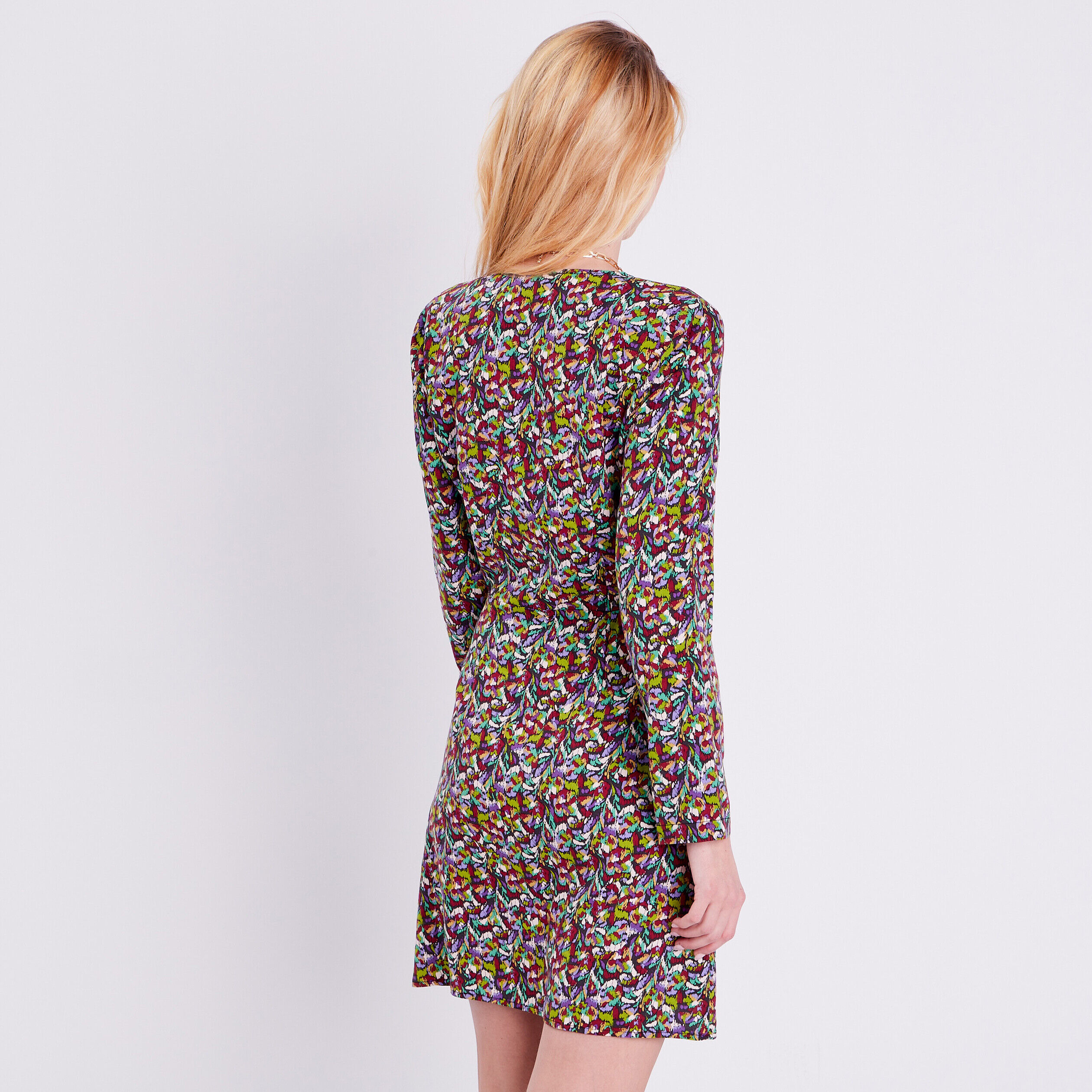 Robe évasée manches 3/4 noir femme | Cache Cache