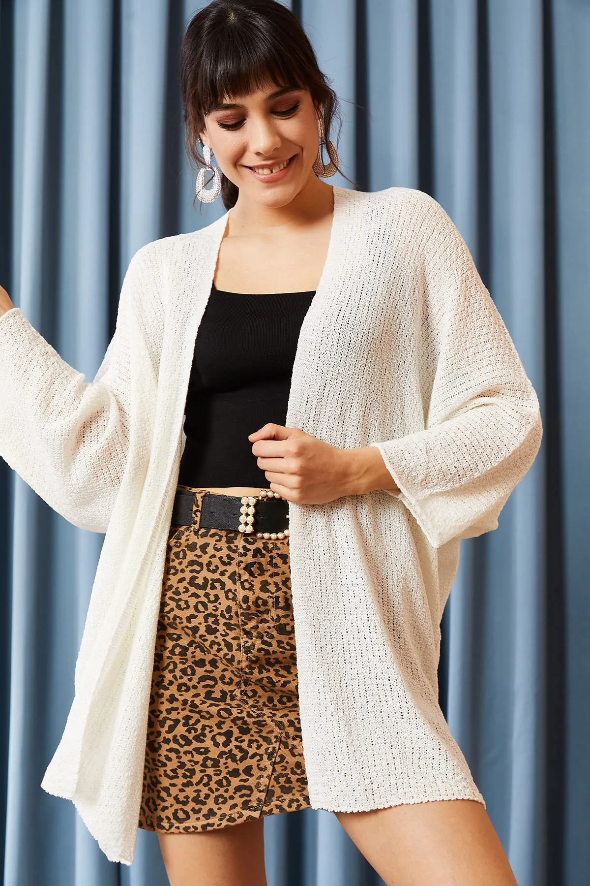 Olalook  Weiße Fledermaus-Frühlingsjacke für Frauen HRK-19000057