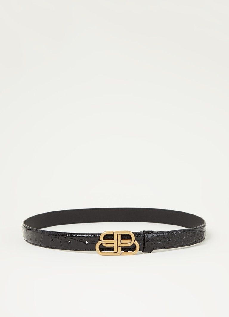 Balenciaga BB calfskin belt with crocodile texture