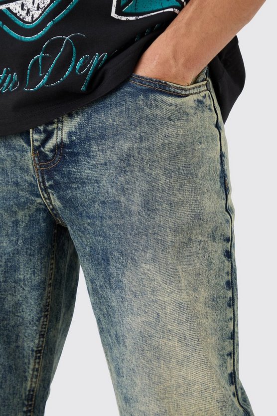 Lockere grüne Jeans
