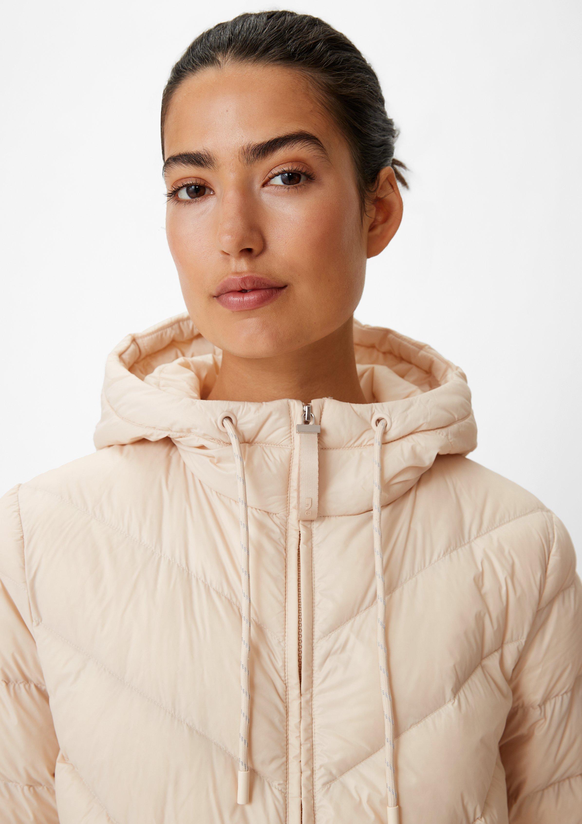 Daunenjacke mit Kapuze - beige