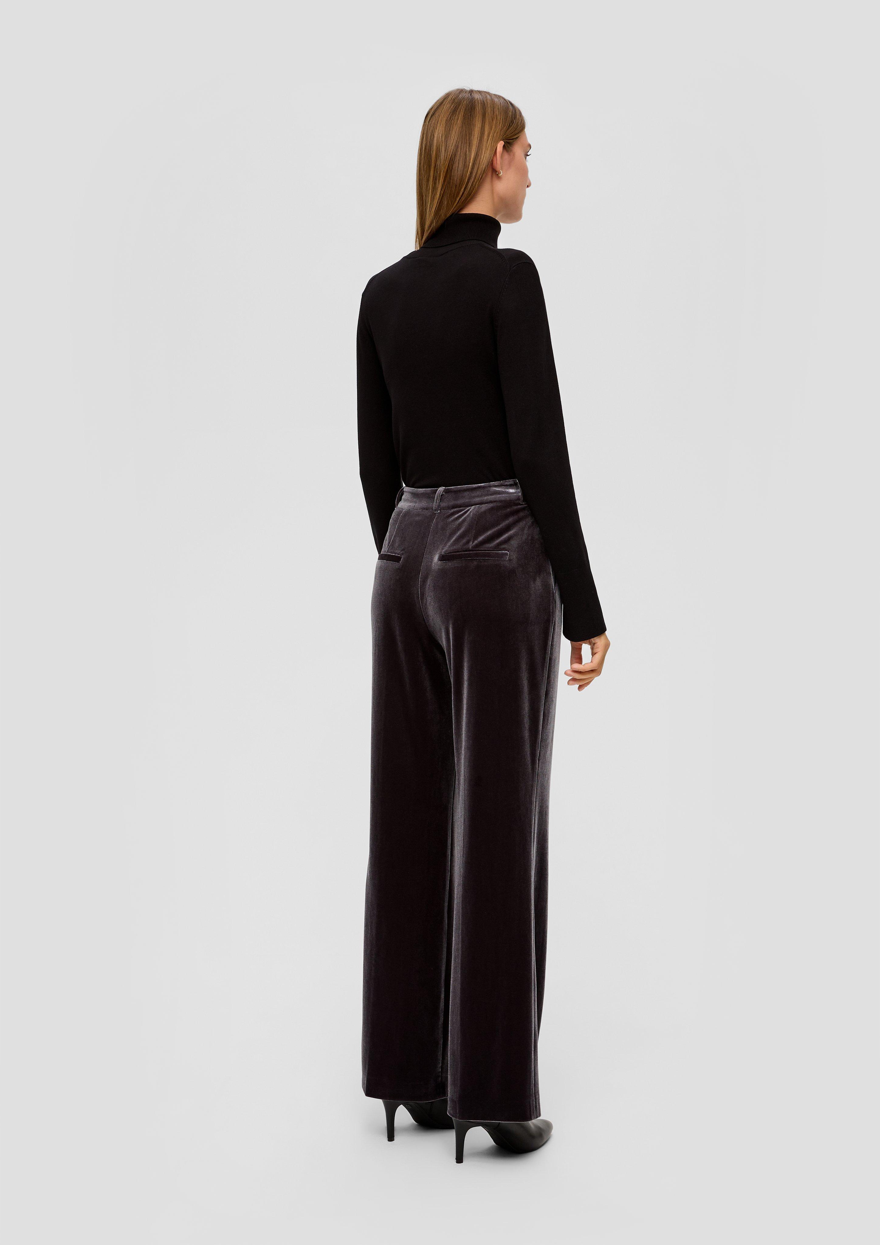 Samthose mit Wide Leg  2138144-9897