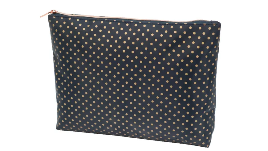 Kulturtasche blau Punkte