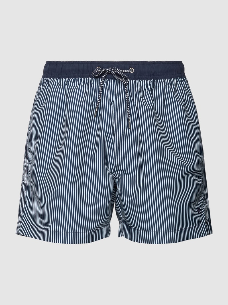 Badehose mit Streifenmuster in marineblau