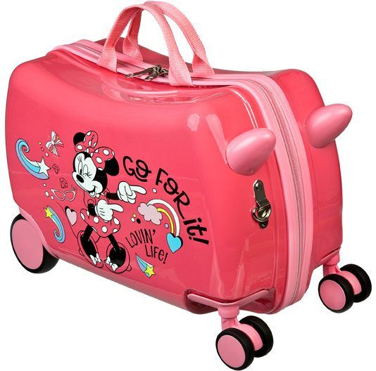 UNDERCOVER Kinderkoffer Ride-on Trolley, Minnie Mouse, 4 Rollen, zum sitzen und ziehen